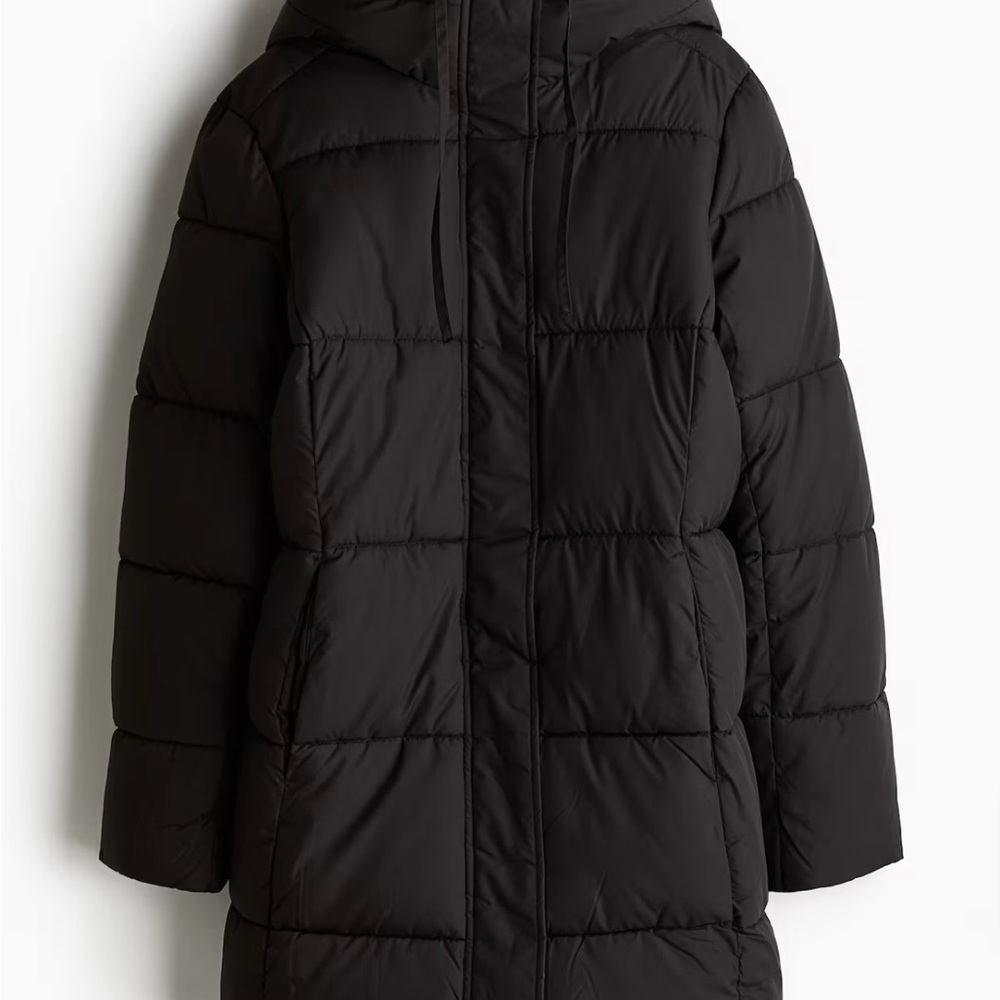 H&M Black Long Puffer Coat